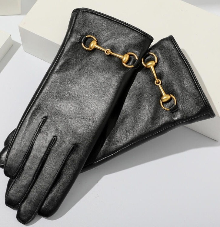 Damskie Rękawiczki skórzane z klamerką RKW14-XS rozm.XS