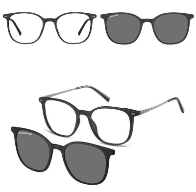 Owalne okulary pod korekcję z polaryzacyjną nakładką przeciwsłoneczną CLIP-TRC-194-1