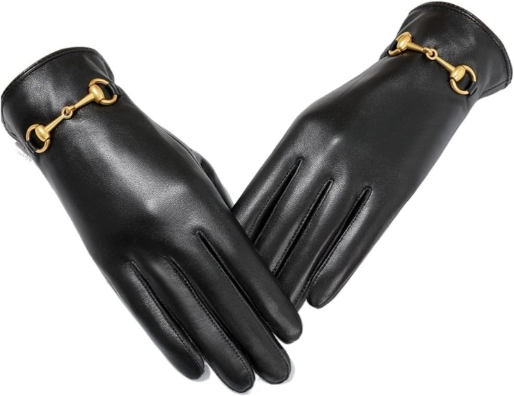 Damskie Rękawiczki skórzane z klamerką RKW14-S rozm.S