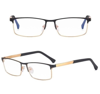 Męskie aluminiowe okulary zerówki do komputera BLUE LIGHT black-gold 25125C