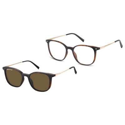 Owalne okulary panterkowe pod korekcję z polaryzacyjną nakładką przeciwsłoneczną CLIP-TRC-194A-2