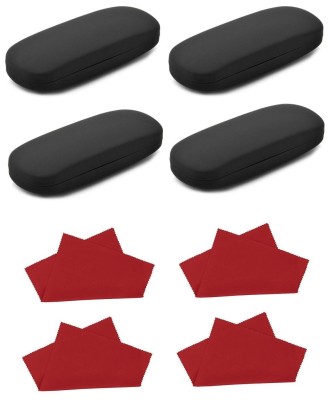 ZESTAW 8 PRODUKTÓW - 4x Etui na okulary czarne + 4x Ściereczka z mikrofibry