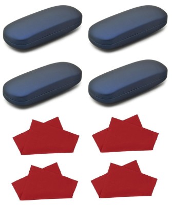 ZESTAW 8 PRODUKTÓW - 4x Etui na okulary granatowe + 4x Ściereczka z mikrofibry