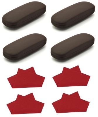 ZESTAW 8 PRODUKTÓW - 4x Etui na okulary brązowe + 4x Ściereczka z mikrofibry