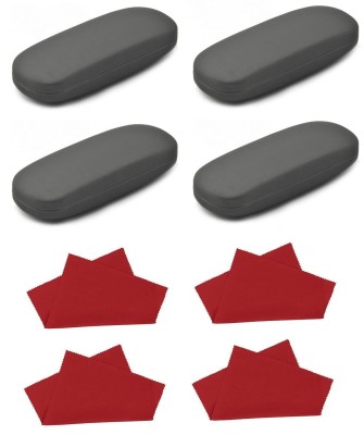 ZESTAW 8 PRODUKTÓW - 4x Etui na okulary grafitowe + 4x Ściereczka z mikrofibry