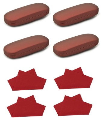 ZESTAW 8 PRODUKTÓW - 4x Etui na okulary bordowe + 4x Ściereczka z mikrofibry