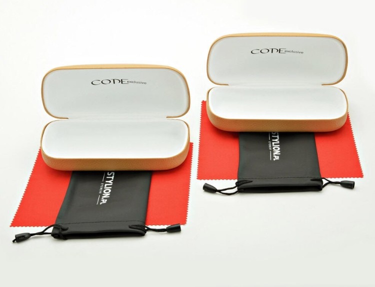 ZESTAW 6 PRODUKTÓW - 2x Etui na okulary beżowe + 2x Ściereczka z mikrofibry + 2x Pokrowiec