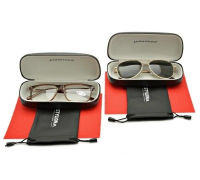 ZESTAW 6 PRODUKTÓW - 2x Etui na okulary czarne + 2x Ściereczka z mikrofibry + 2x Pokrowiec