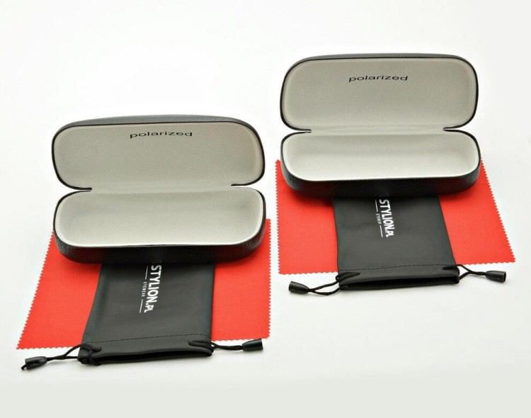 ZESTAW 6 PRODUKTÓW - 2x Etui na okulary czarne + 2x Ściereczka z mikrofibry + 2x Pokrowiec