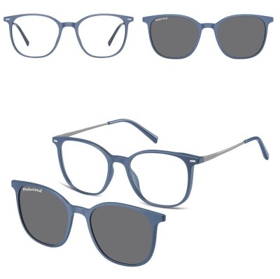 Owalne okulary pod korekcję z polaryzacyjną nakładką przeciwsłoneczną CLIP-TRC-194B-1