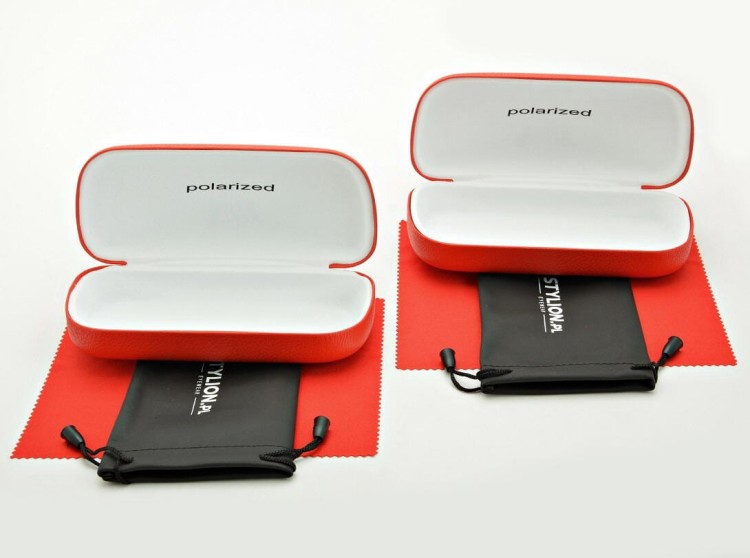 ZESTAW 6 PRODUKTÓW - 2x Etui na okulary czerwone + 2x Ściereczka z mikrofibry + 2x Pokrowiec