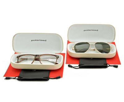 ZESTAW 6 PRODUKTÓW - 2x Etui na okulary kremowe + 2x Ściereczka z mikrofibry + 2x Pokrowiec