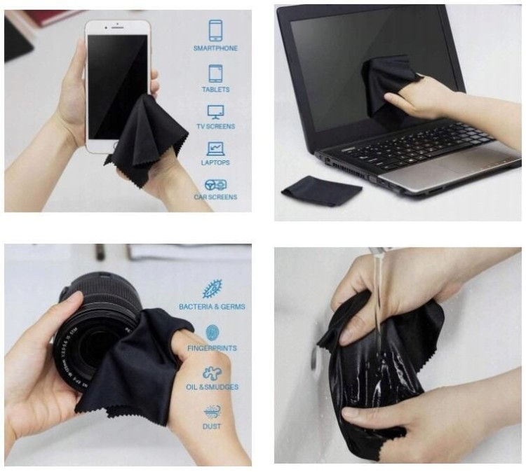 ZESTAW 6 PRODUKTÓW - 2x Etui na okulary kremowe + 2x Ściereczka z mikrofibry + 2x Pokrowiec