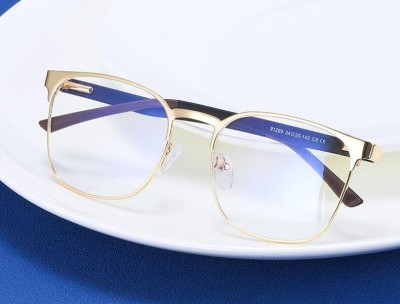 Solidne okulary zerówki do komputera BLUE LIGHT złoto-czarne z flexami 25126A