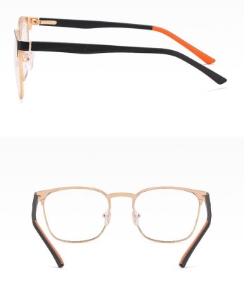 Solidne okulary zerówki do komputera BLUE LIGHT czarno-złote z flexami 25126C