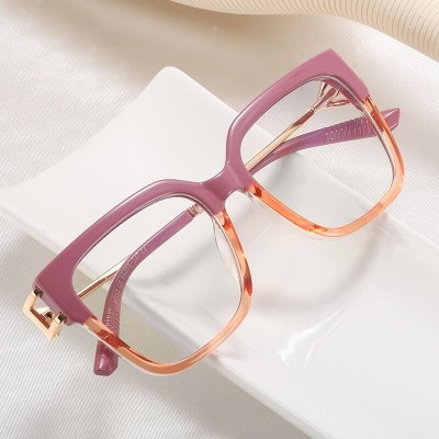 Damskie kwadratowe okulary zerówki do komputera BLUE LIGHT z flexami 25130A