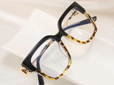 Damskie kwadratowe okulary zerówki do komputera BLUE LIGHT z flexami 25130C