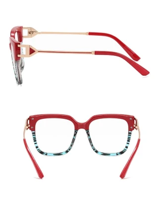 Damskie kwadratowe okulary zerówki do komputera BLUE LIGHT z flexami 25130D