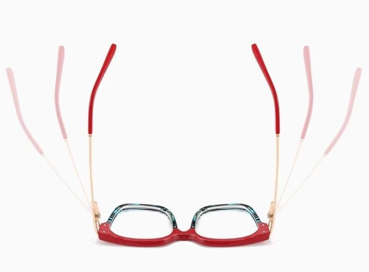 Damskie kwadratowe okulary zerówki do komputera BLUE LIGHT z flexami 25130D