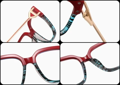 Damskie kwadratowe okulary zerówki do komputera BLUE LIGHT z flexami 25130D