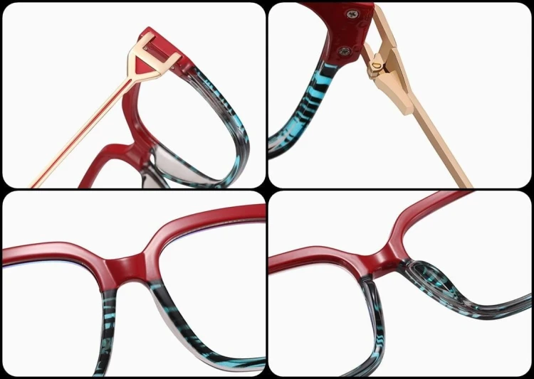 Damskie kwadratowe okulary zerówki do komputera BLUE LIGHT z flexami 25130D