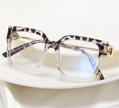 Damskie kwadratowe okulary zerówki do komputera BLUE LIGHT z flexami 25130F