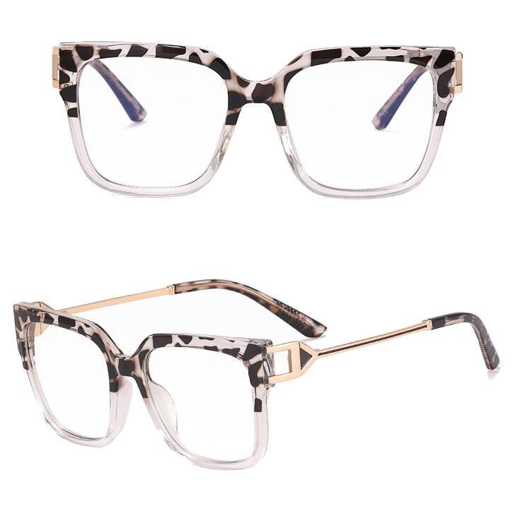 Damskie kwadratowe okulary zerówki do komputera BLUE LIGHT z flexami 25130F