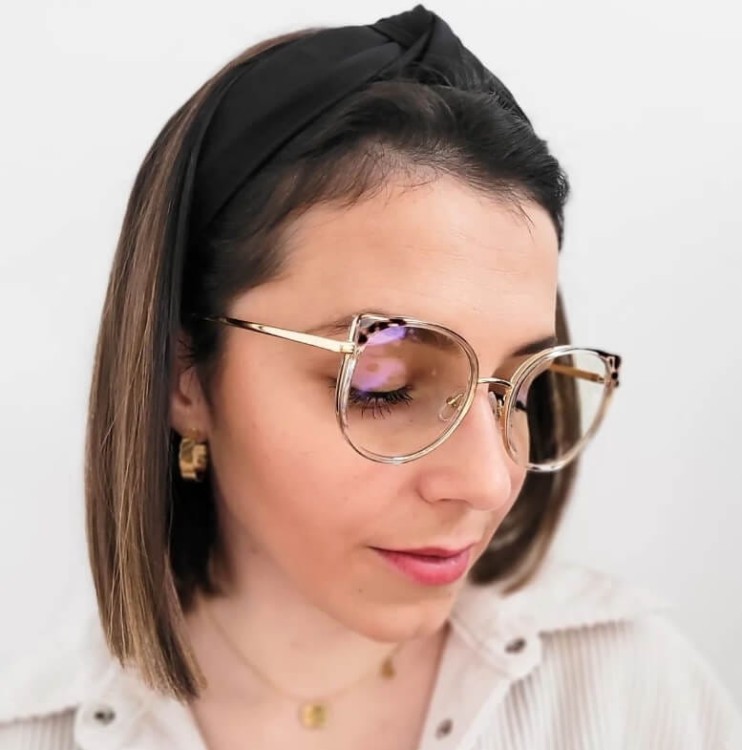 Damskie okulary zerówki do komputera BLUE LIGHT z flexami 25127E