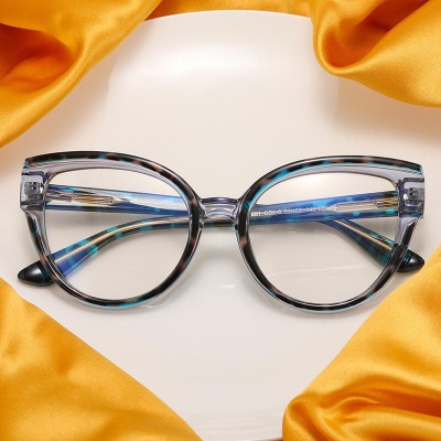 Damskie kocie okulary zerówki do komputera BLUE LIGHT na teleskopach 25128A Niebieska Pantera