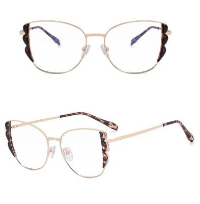Damskie kocie okulary zerówki do komputera BLUE LIGHT z flexami 25129D