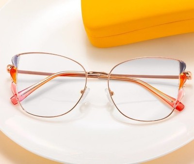 Damskie kocie okulary zerówki do komputera BLUE LIGHT z flexami 25129E