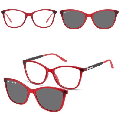 Damskie okulary pod korekcję z polaryzacyjną Nakładką przeciwsłoneczną na magnes CLIP-TRC-186C-1