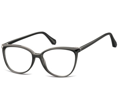 Damskie okulary optyczne zerówki kocie oczy Sunoptic CP116 czarne