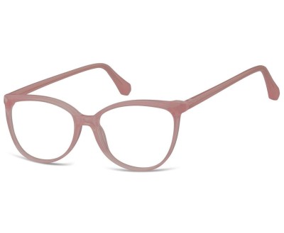 Damskie okulary optyczne zerówki kocie oczy Sunoptic CP116E mleczny różowy