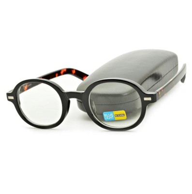 Okulary zerówki do komputera Lenonki z filtrem BLUE LIGHT SV101B czarny/panterka