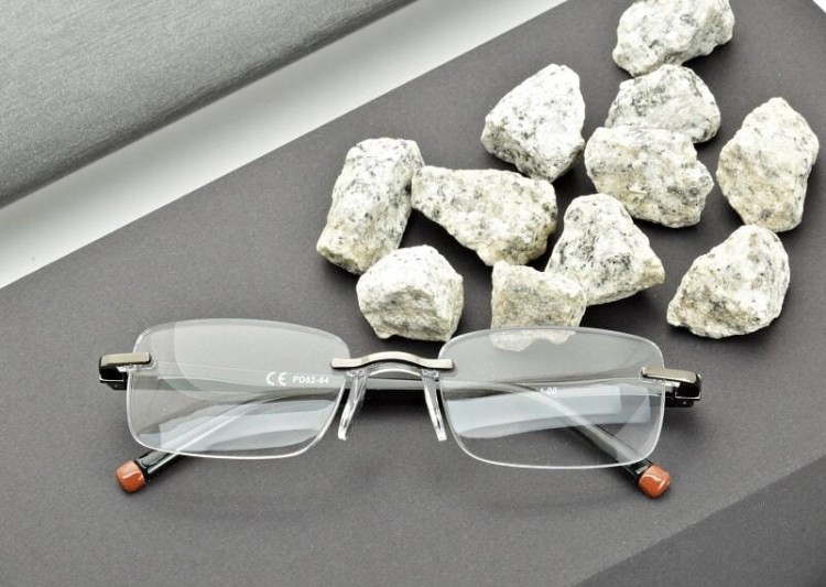 Plusy +3.00 okulary bezramkowe do czytania korekcyjne ST323X czarne