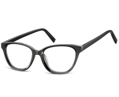 Damskie okulary optyczne zerówki kocie oczy Sunoptic CP117 czarne