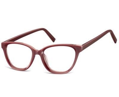 Damskie okulary optyczne zerówki kocie oczy Sunoptic CP117D bordowe