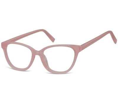 Damskie okulary optyczne zerówki kocie oczy Sunoptic CP117E mleczny różowy