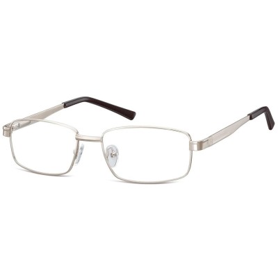 Męskie Oprawki korekcyjne zerówki okulary metalowe 639E srebrne
