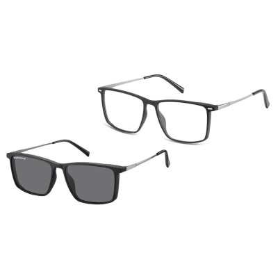 Prostokątne okulary pod korekcję z polaryzacyjną Nakładką przeciwsłoneczną na magnes CLIP-TRC-196-1