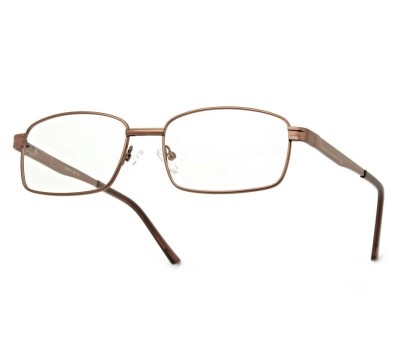 Męskie Oprawki korekcyjne zerówki okulary metalowe 639C brązowe