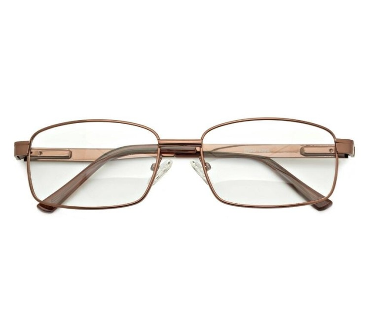 Męskie Oprawki korekcyjne zerówki okulary metalowe 639C brązowe