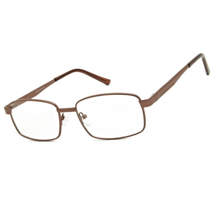 Męskie Oprawki korekcyjne zerówki okulary metalowe 639C brązowe