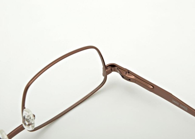 Męskie Oprawki korekcyjne zerówki okulary metalowe 639C brązowe