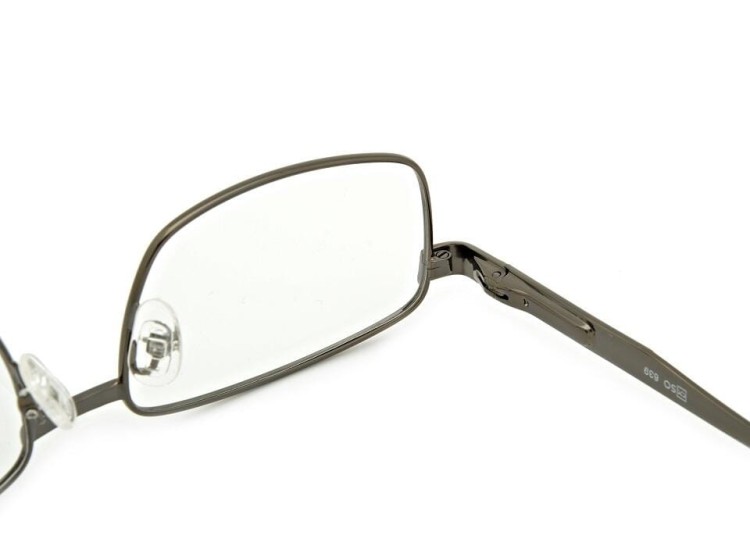 Męskie Oprawki korekcyjne zerówki okulary metalowe 639 grafitowe