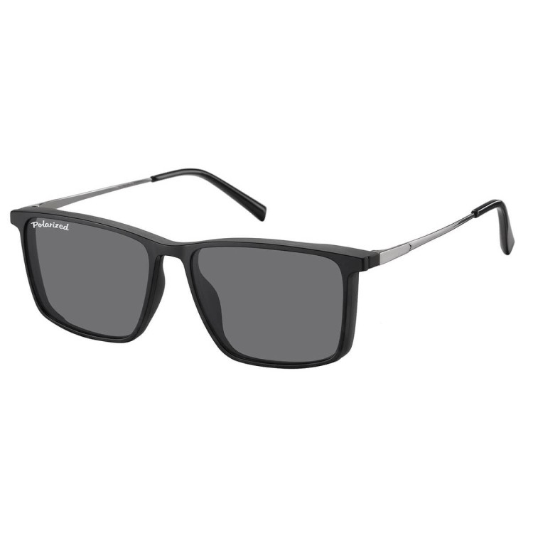 Prostokątne okulary pod korekcję z polaryzacyjną Nakładką przeciwsłoneczną na magnes CLIP-TRC-196-1