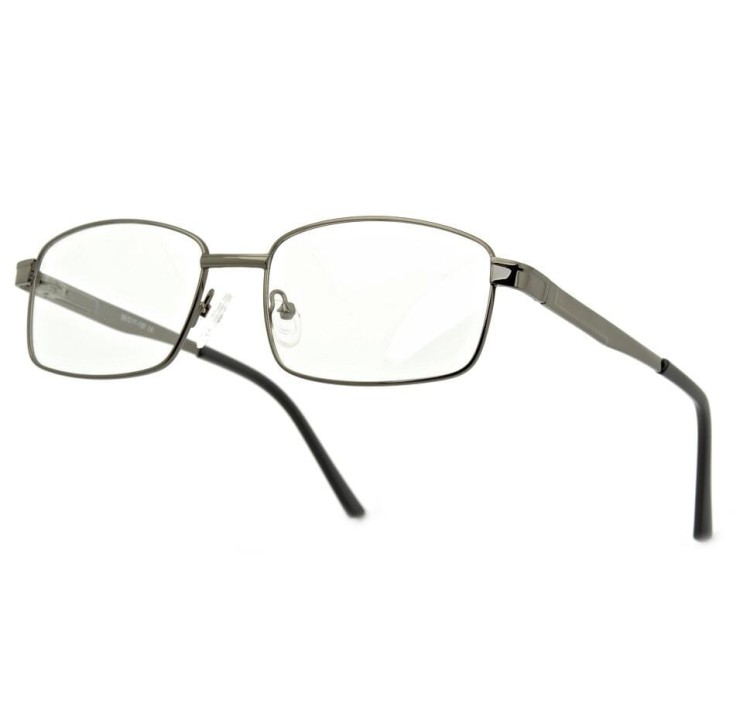 Męskie Oprawki korekcyjne zerówki okulary metalowe 639 grafitowe