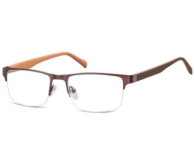 Żyłkowe oprawki korekcyjne zerówki okulary 601B brązowe