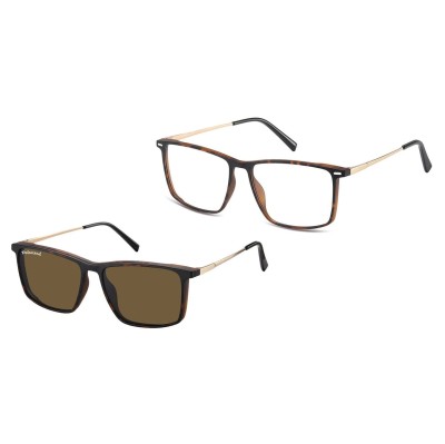 Prostokątne okulary pod korekcję z polaryzacyjną Nakładką przeciwsłoneczną na magnes CLIP-TRC-196A-2